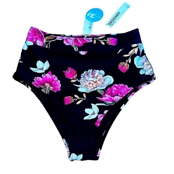 Cupshe High Waisted Floral Print Bikini Bottom Small NWT - Picture 2 of 6